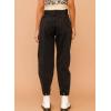 imageEVALESS Womens Baggy Jeans High Waisted Stretchy Boyfriend Barrel Denim Ankle PantsBlack