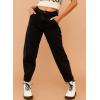 imageEVALESS Womens Baggy Jeans High Waisted Stretchy Boyfriend Barrel Denim Ankle PantsBlack