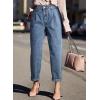 imageEVALESS Womens Baggy Jeans High Waisted Stretchy Boyfriend Barrel Denim Ankle PantsBlue