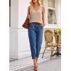 imageEVALESS Womens Baggy Jeans High Waisted Stretchy Boyfriend Barrel Denim Ankle PantsDark Blue