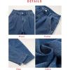 imageEVALESS Womens Baggy Jeans High Waisted Stretchy Boyfriend Barrel Denim Ankle PantsDark Blue