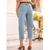 imageEVALESS Womens Baggy Jeans High Waisted Stretchy Boyfriend Barrel Denim Ankle PantsMyosotis