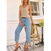 imageEVALESS Womens Baggy Jeans High Waisted Stretchy Boyfriend Barrel Denim Ankle PantsMyosotis
