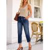 imageEVALESS Womens Baggy Jeans High Waisted Stretchy Boyfriend Barrel Denim Ankle PantsNavy Blue