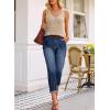 imageEVALESS Womens Baggy Jeans High Waisted Stretchy Boyfriend Barrel Denim Ankle PantsNavy Blue
