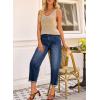 imageEVALESS Womens Baggy Jeans High Waisted Stretchy Boyfriend Barrel Denim Ankle PantsNavy Blue