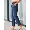 imageEVALESS Womens Baggy Jeans High Waisted Stretchy Boyfriend Barrel Denim Ankle PantsSail Blue