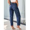 imageEVALESS Womens Baggy Jeans High Waisted Stretchy Boyfriend Barrel Denim Ankle PantsSail Blue