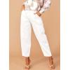 imageEVALESS Womens Baggy Jeans High Waisted Stretchy Boyfriend Barrel Denim Ankle PantsWhite