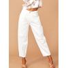 imageEVALESS Womens Baggy Jeans High Waisted Stretchy Boyfriend Barrel Denim Ankle PantsWhite