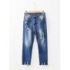 imageEVALESS Womens Jeans Mid Waisted Stretchy Ripped Distressed Tummy Control Straight Ankle Jean for Women Trendy 2025Blue