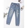 imageEVALESS Womens Jeans Mid Waisted Stretchy Ripped Distressed Tummy Control Straight Ankle Jean for Women Trendy 2025Myosotis