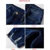 imageEVALESS Womens Jeans Mid Waisted Stretchy Ripped Distressed Tummy Control Straight Ankle Jean for Women Trendy 2025Navy Blue