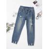 imageEVALESS Womens Jeans Mid Waisted Stretchy Ripped Distressed Tummy Control Straight Ankle Jean for Women Trendy 2025Sail Blue
