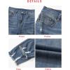 imageEVALESS Womens Jeans Mid Waisted Stretchy Ripped Distressed Tummy Control Straight Ankle Jean for Women Trendy 2025Sail Blue