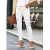 imageEVALESS Womens Jeans Mid Waisted Stretchy Ripped Distressed Tummy Control Straight Ankle Jean for Women Trendy 2025White
