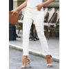 imageEVALESS Womens Jeans Mid Waisted Stretchy Ripped Distressed Tummy Control Straight Ankle Jean for Women Trendy 2025White