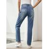 imageEVALESS Ripped Jeans for Women Plaid Patch Boyfriend Skinny Distressed Denim Jean Pants00 Sky Blue