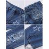 imageEVALESS Ripped Jeans for Women Plaid Patch Boyfriend Skinny Distressed Denim Jean Pants05 Sky Blue