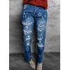 imageEVALESS Ripped Jeans for Women Plaid Patch Boyfriend Skinny Distressed Denim Jean Pants05 Sky Blue