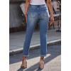 imageEVALESS Ripped Jeans for Women Plaid Patch Boyfriend Skinny Distressed Denim Jean Pants06 Sky Blue