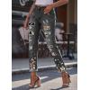 imageEVALESS Ripped Jeans for Women Plaid Patch Boyfriend Skinny Distressed Denim Jean PantsC93 Gray