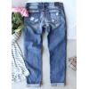 imageEVALESS Ripped Jeans for Women Plaid Patch Boyfriend Skinny Distressed Denim Jean PantsC95 Christmas Deer