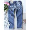 imageEVALESS Ripped Jeans for Women Plaid Patch Boyfriend Skinny Distressed Denim Jean PantsC95 Christmas Santa
