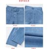 imageEVALESS Womens Baggy Barrel Jeans High Waisted Wide Leg Boyfriend Denim Ankle PantsAshleigh Blue