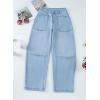imageEVALESS Womens Baggy Barrel Jeans High Waisted Wide Leg Boyfriend Denim Ankle PantsBeau Blue