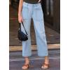 imageEVALESS Womens Baggy Barrel Jeans High Waisted Wide Leg Boyfriend Denim Ankle PantsBeau Blue