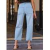 imageEVALESS Womens Baggy Barrel Jeans High Waisted Wide Leg Boyfriend Denim Ankle PantsBeau Blue