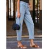 imageEVALESS Womens Baggy Barrel Jeans High Waisted Wide Leg Boyfriend Denim Ankle PantsBeau Blue
