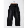 imageEVALESS Womens Baggy Barrel Jeans High Waisted Wide Leg Boyfriend Denim Ankle PantsBlack