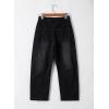 imageEVALESS Womens Baggy Barrel Jeans High Waisted Wide Leg Boyfriend Denim Ankle PantsBlack