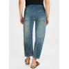 imageEVALESS Womens Baggy Barrel Jeans High Waisted Wide Leg Boyfriend Denim Ankle PantsDusk Blue