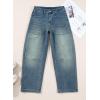 imageEVALESS Womens Baggy Barrel Jeans High Waisted Wide Leg Boyfriend Denim Ankle PantsDusk Blue