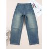 imageEVALESS Womens Baggy Barrel Jeans High Waisted Wide Leg Boyfriend Denim Ankle PantsDusk Blue