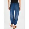 imageEVALESS Womens Baggy Barrel Jeans High Waisted Wide Leg Boyfriend Denim Ankle PantsNavy Blue