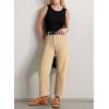 imageEVALESS Womens Baggy Barrel Jeans High Waisted Wide Leg Boyfriend Denim Ankle PantsParchment