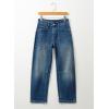 imageEVALESS Womens Baggy Barrel Jeans High Waisted Wide Leg Boyfriend Denim Ankle PantsReal Teal