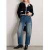 imageEVALESS Womens Baggy Barrel Jeans High Waisted Wide Leg Boyfriend Denim Ankle PantsReal Teal