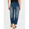 imageEVALESS Womens Baggy Barrel Jeans High Waisted Wide Leg Boyfriend Denim Ankle PantsReal Teal