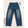 imageEVALESS Womens Baggy Barrel Jeans High Waisted Wide Leg Boyfriend Denim Ankle PantsSail Blue