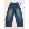 imageEVALESS Womens Baggy Barrel Jeans High Waisted Wide Leg Boyfriend Denim Ankle PantsSail Blue