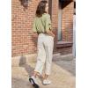 imageEVALESS Womens Baggy Barrel Jeans High Waisted Wide Leg Boyfriend Denim Ankle PantsWhite