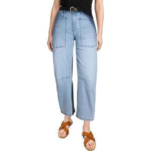 imageEVALESS Womens Baggy Barrel Jeans High Waisted Wide Leg Boyfriend Denim Ankle PantsBeau Blue