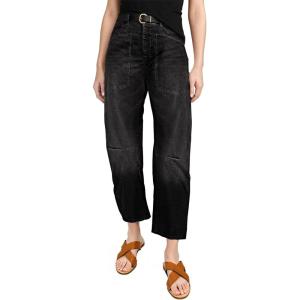 imageEVALESS Womens Baggy Barrel Jeans High Waisted Wide Leg Boyfriend Denim Ankle PantsBlack