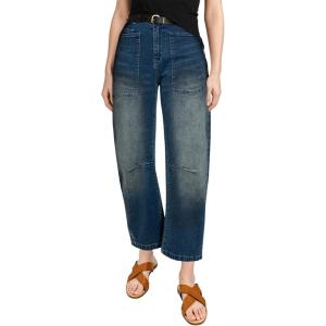 imageEVALESS Womens Baggy Barrel Jeans High Waisted Wide Leg Boyfriend Denim Ankle PantsSail Blue