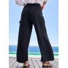 imageEVALESS Women Palazzo Pants Summer Casual Wide Leg High Waist Lounge Flowy Beach Trousers Travel Vacation OutfitsBlack